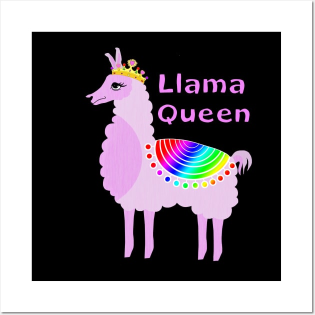 Llama Queen Wall Art by Lynndarakos